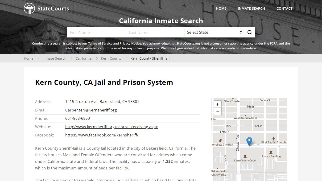 Kern County Sheriff-Jail Inmate Records Search, California - StateCourts